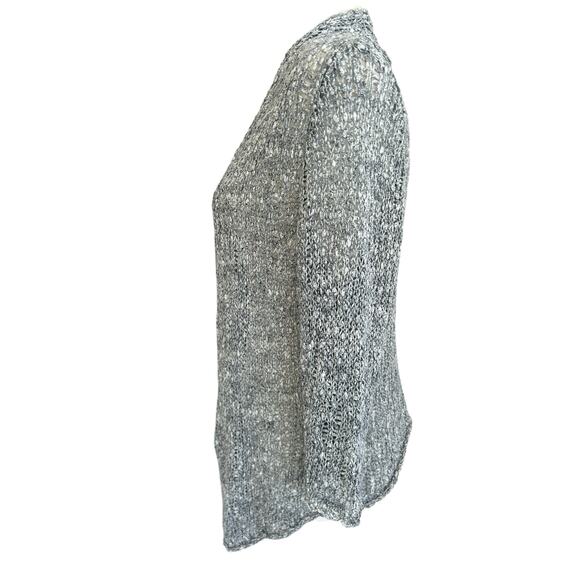 Eileen Fisher Cardigan Sweater PM Blue Gray Knit Scandi Chic Quiet Luxury Basic - Picture 9 of 12